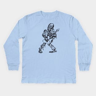 SEEMBO Zombie Playing Guitar Guitarist Musician Music Band Kids Long Sleeve T-Shirt